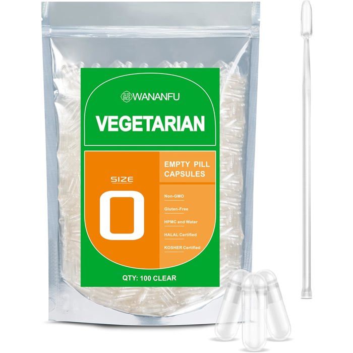 Gélules vides végétales taille 0(100 unités)avec micro cuillèrecompatibles avec la machine de remplissage de capsules 0 Gélules vides végétales taille 0(100 unités)avec micro cuillèrecompatibles avec la machine de remplissage de capsules 0