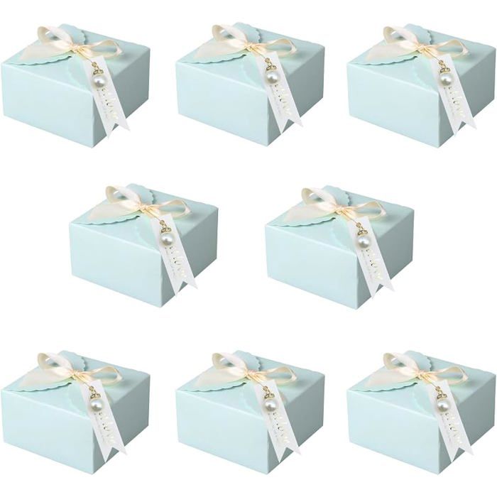 Boîte à Bonbons en Papier 20Pcs Boite Cadeau avec Ruban Boîte Bonbons Biscuits Créatifs Coffret Dragees Mariage ave POCHETTE CADEAU