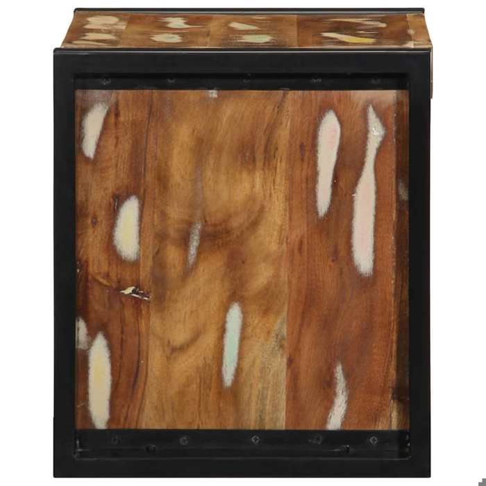 Cabinet de Lit Moderne Multicolore Table de chevet/nuit avec rangement multicolore 40x35x40 cm bois de récupération CC2651