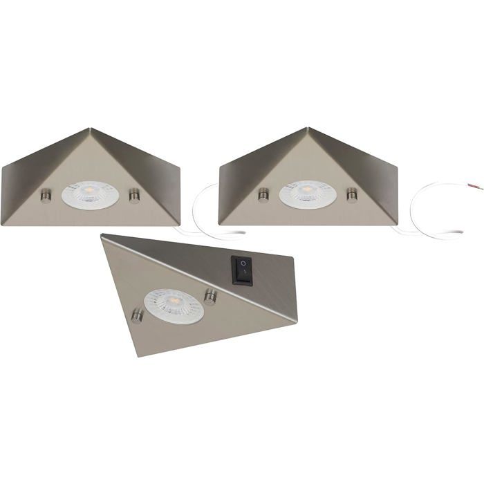 6739-32 Lot De 3 Éclairage Sous Meuble De Cuisine Avec 3X Module Led 4 8 Watts 3000K Lumière Encastrée *Cook* Blanc Chaud - [BI99]
