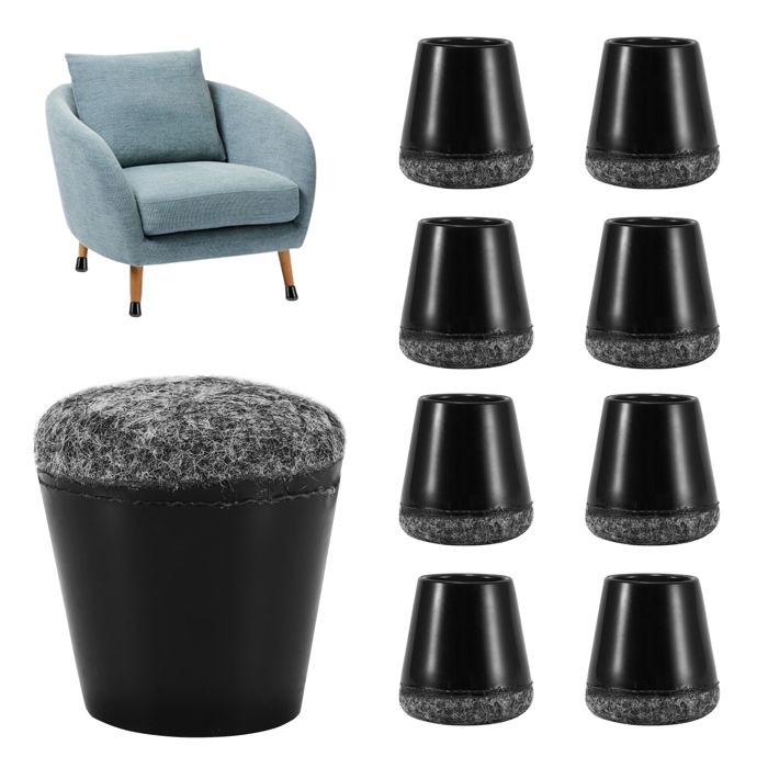 Lot de 24 protections de pieds de chaise en silicone pour parquet carrelage bois feutre pieds de meubles（14mm-23mm）