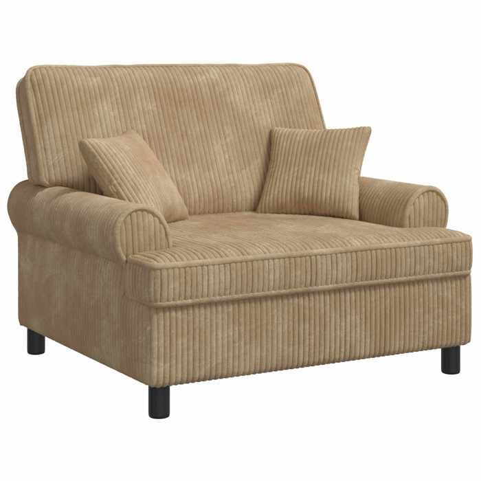 vidaXL Fauteuil XXL avec coussins Beige Tissu à 15 lignes 42043503