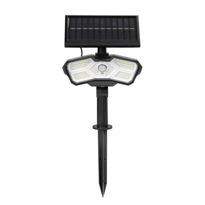 Projecteur solaire LED détecteur mouvement - Lampe solaire - Positionnable manière flexible - 3 modes éclairage extérieur de jardin