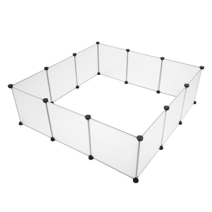 Meilleurs prix pour Cage parc enclos petits animaux de compagnie-Pour Cochon d’Inde, Hamster, Lapin-71 x 142 x 35,5cm-Blanc