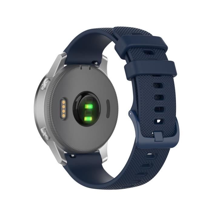 Rechange Smartwatch Réglable Bracelet Pour Montre Connectée 20Mm Pour Samsung Galaxy Watch 42Mm-Garmin Vivoactive 3 -Bleu Marin
