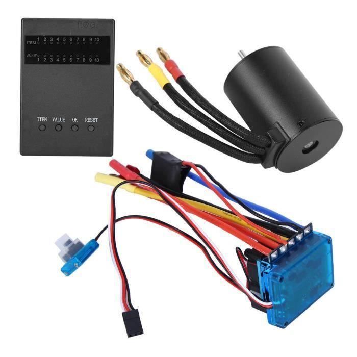 VGEBY Ensemble ESC de Moteur RC, Ensemble combiné de Moteur sans Balais RC 3650 3100KV Moteur sans Balais 120A Ensemble de Cartes de Programme de Dissipateur de Chaleur ESC sans Balais