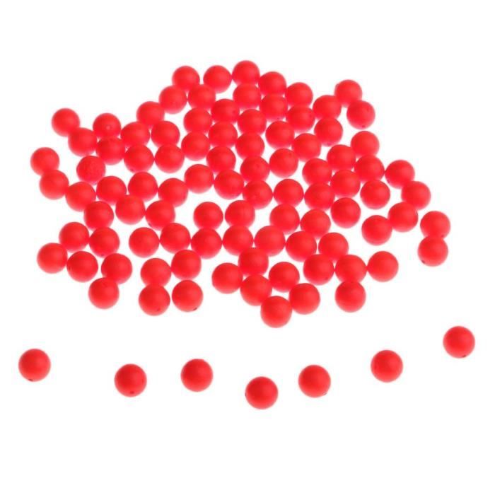 100 Perles De Pêche Luminescentes Ovales – 12x6 Mm, Jaunes/rouges – Pour Leurres, Hameçons, Montages