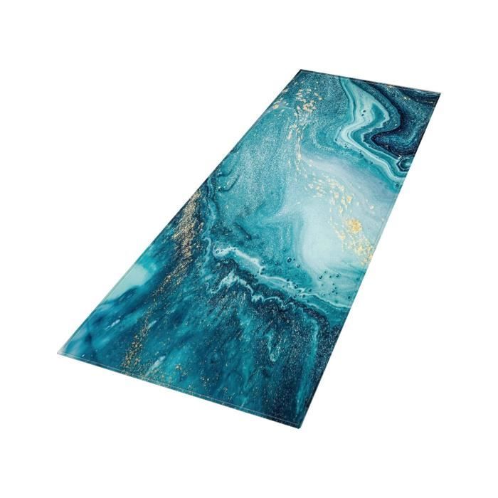 Comart, Tapis Austin, pour Cuisine et Couloir, Tapis en Polyester, imprimé, imperméable et antidérapant, décoration Florale, 50 x 75 cm, Lavable en Machine, résistant, fabriqué en Italie