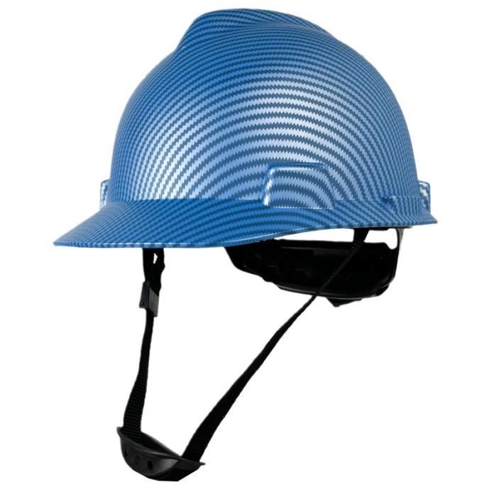 MT Bleu - Casque de sécurité pour hommes, Casquette de travail en couleur  carbone industriel, Protection de l