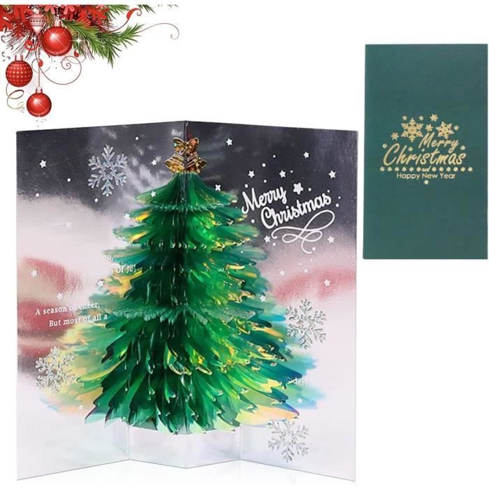 Carte De Noël Pop-Up 3D Train - Cartes De Vœux Décoratives 20x15 Cm, Rouge, Pour Fêtes De Fin D'Année - 9