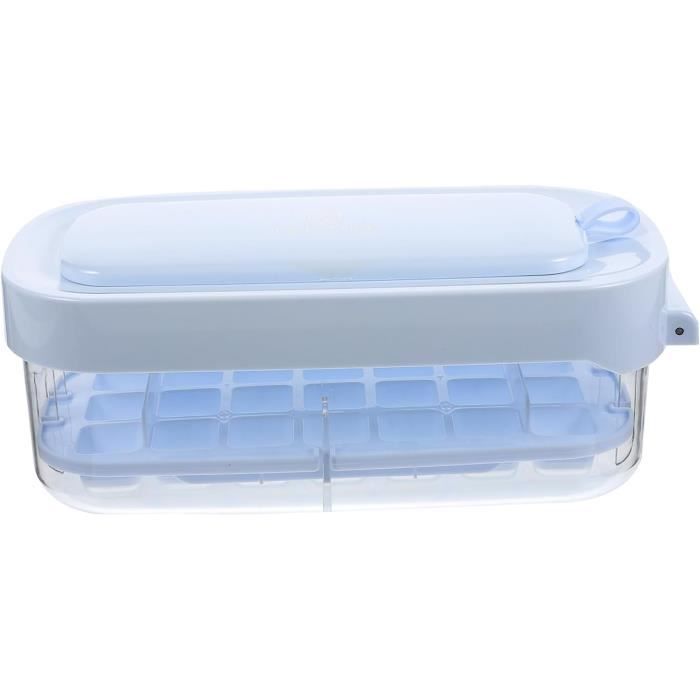 2X Bacs À Glaçons Avec Couvercle - Moule À Glaçons En Silicone Avec