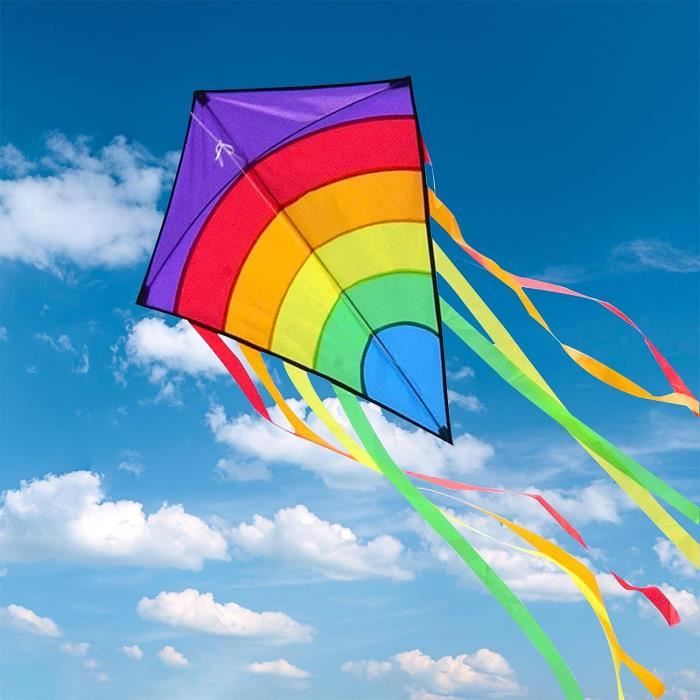 Cerf-volant Avion Enfant & Adulte - Design Coloré - Ligne De 100m Incluse - Pilotage Facile