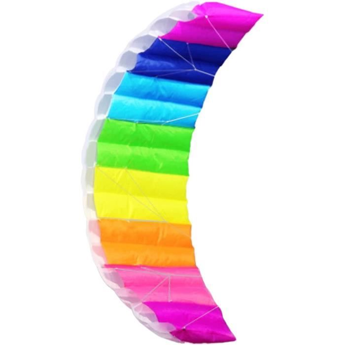 Cerf-Volant de Puissance Arc-en-Ciel, Double Ligne pour Cascadeur et Sport en Extérieur, 1.4m
