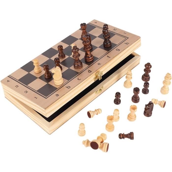 Jeu D’Échecs Magnétique – Plateau Aimanté – 42 Pièces – Sac De Rangement – Voyage Enfant/Adulte