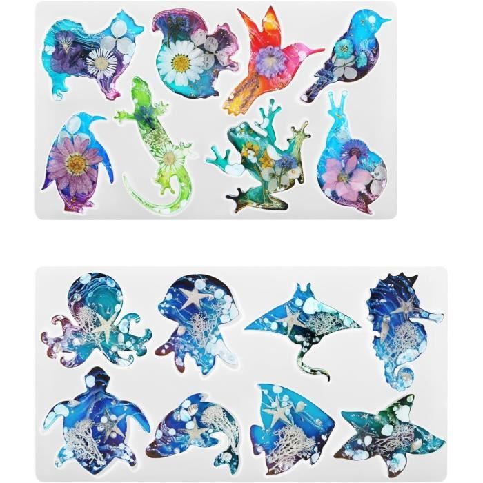 Lot De 3 Moules Silicone Résine Pour Bagues Et Bijoux - 8 Tailles Différentes