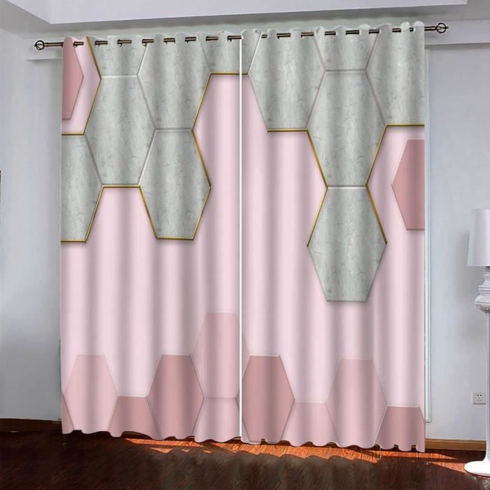 Rideau Enfant 3D Étoiles Lune - Occultant, Isolant, 280x240cm, 2 Panneaux