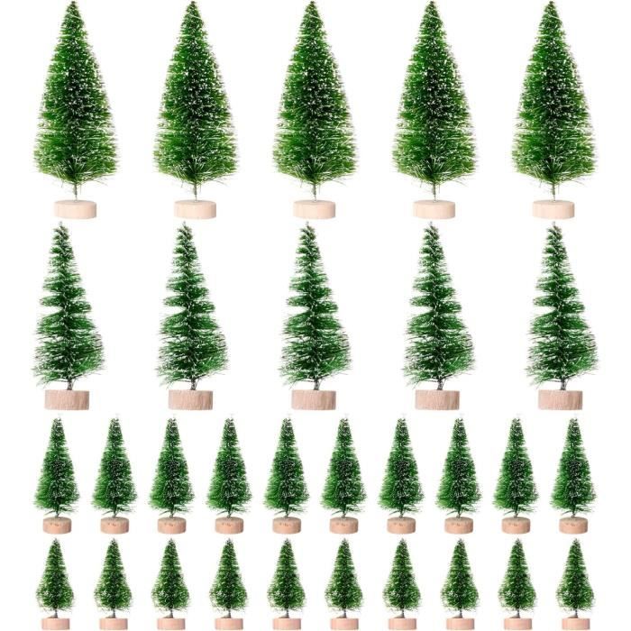 Lot De 30 Mini Sapin De Noël En Sisal Vert Modèle Miniature Sapin De
