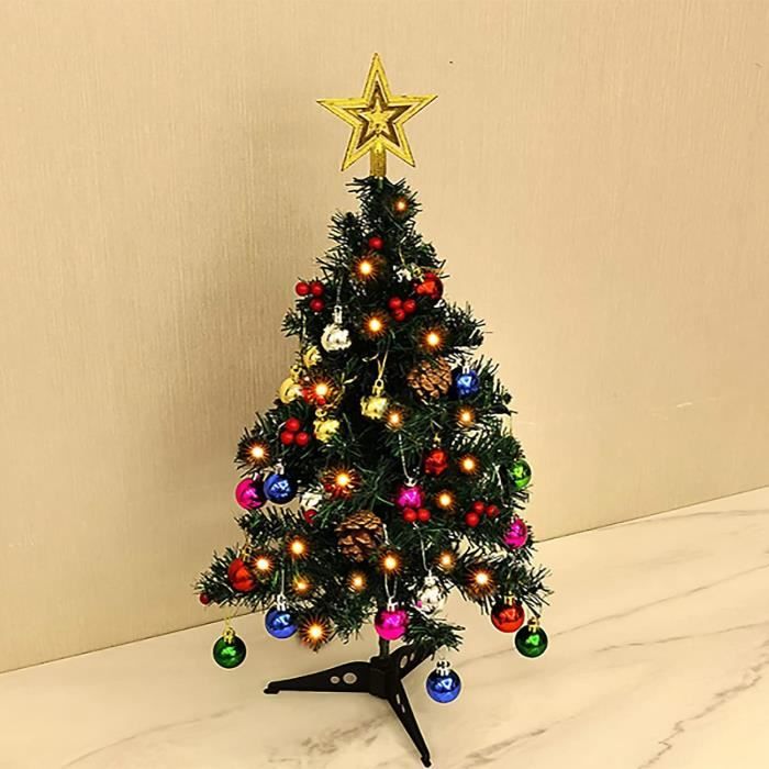 Sapin De Noël De Table Avec Guirlandes Lumineuses Multicolores, Mini