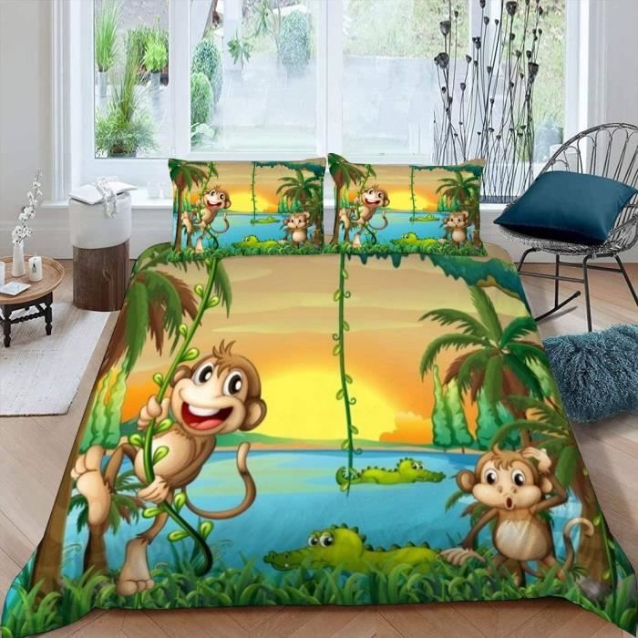 Parure De Lit Dessin Animé Carte Du Monde Imprimer Housse De Couette Enfants Garçon Fille Ados