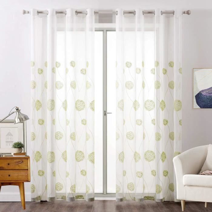 Rideau Voilage Blanc Extérieur Imperméable - Lot De 2 Panneaux Anti-Mouches Avec Œillets Pour Pergola, Jardin, Salon