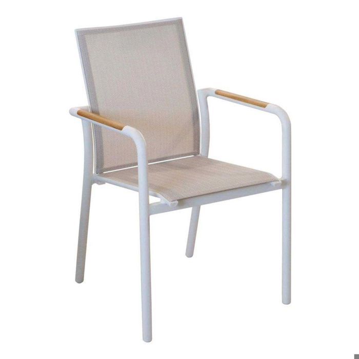 Fauteuil de jardin empilable en aluminium Aroha blanc