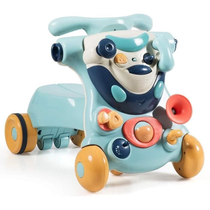Marcheur Bebe 3 En 1 Trotteur Bebe Avec Musique Et Lumiere Pousseur Developpement De L Intelligence 6 36 Mois Bleu Cdiscount Puericulture Eveil Bebe
