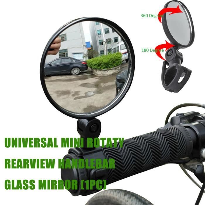 Rétroviseur Vélo Ajustable 360° - Miroir Universel Noir ABS Léger Et Pratique