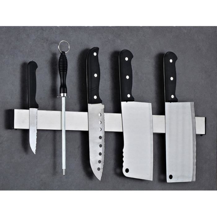 Nrqshte Xingda Porte-couteaux magnétique 50 cm sans perçage Barre magnétique avec forte capacité de charge Support d'outils en acier inoxydable 304 Support magnétique pour cuisine 