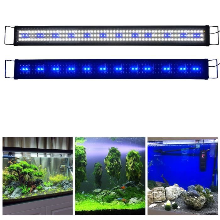 Expédié d'Allemagne MLJ Eclairage Aquarium LED étanche à l'eau LED Poisson Dragon Lumière D'éclairage 71cm, Blanc et Bleu 