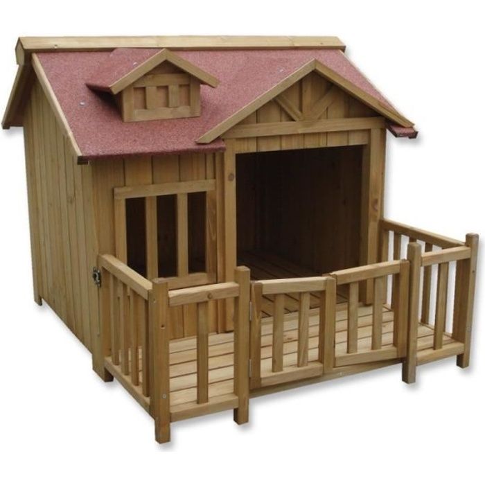 Niche pour chien XL / Chenil / Cabane à chien en bois - Cdiscount 