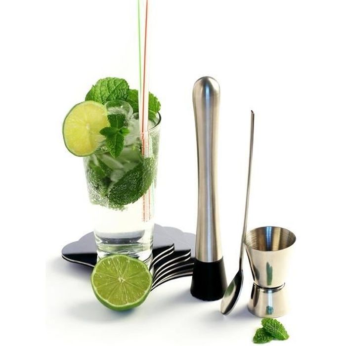 3€ sur Coffret mojito 13 pièces - Set complet avec verres, pillon