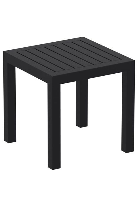 petite table de jardin en plastique noir résistante aux intempéries 45x45x45 cm mdj10203