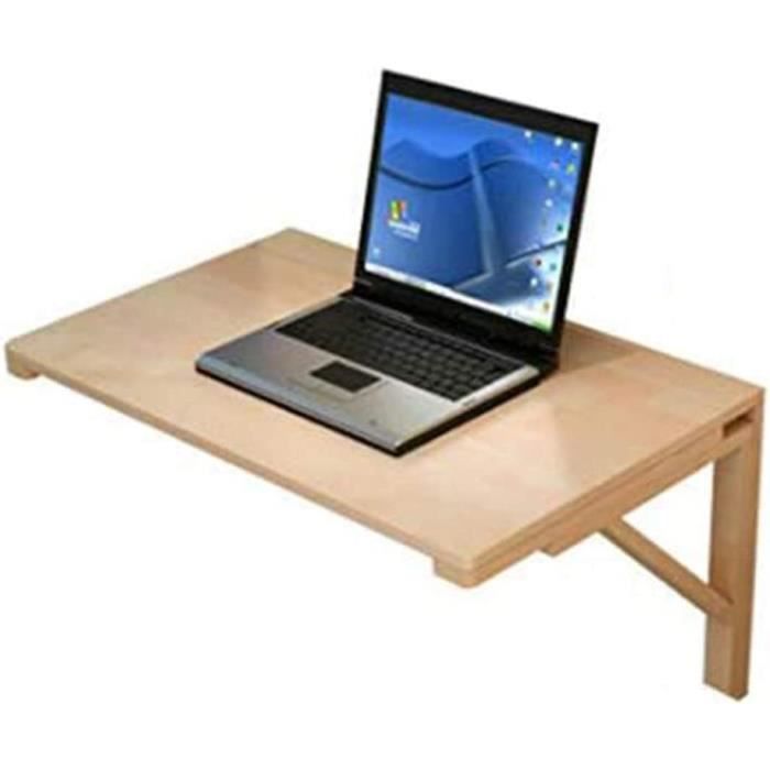 Giantex Table Murale Pliante Avec Tableau Noir – Bureau / Table à Manger / Bar – Blanc
