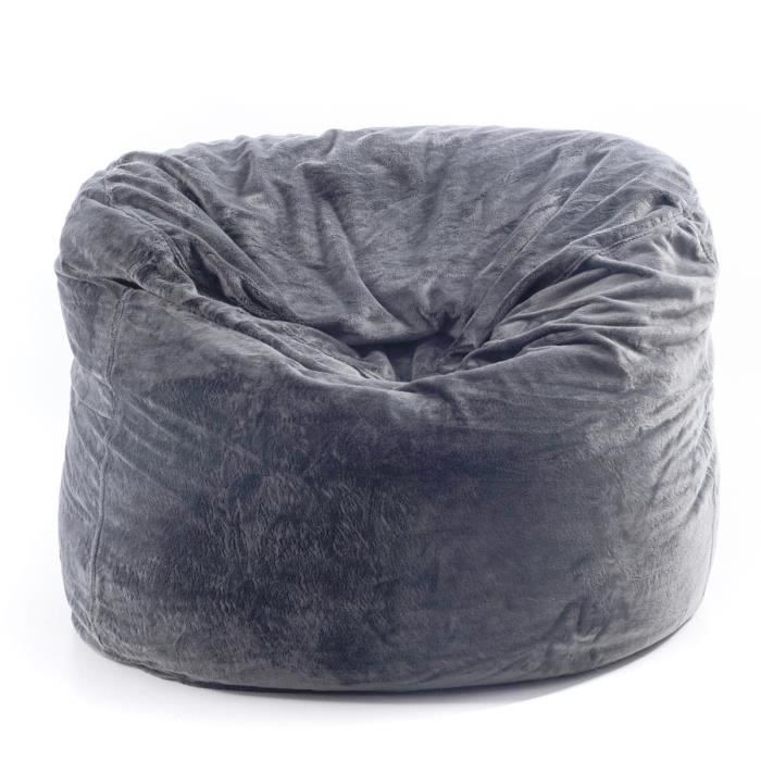 Pouf Fauteuil Rond Polaire Gris - BiG52 TiTAN S - Adulte