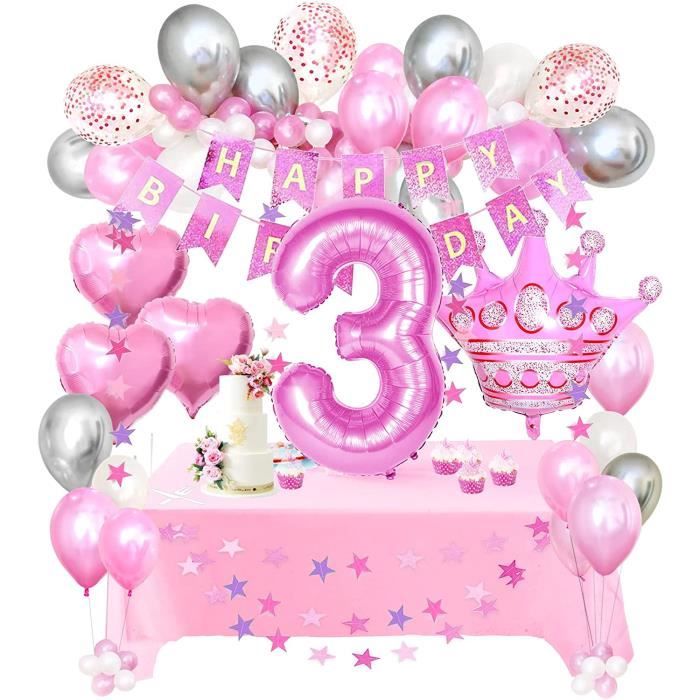 Bannière Décorative 11 Ans Fille - Toile Vinyle 120x80 Cm, Fond Rose Or, Pour Fête Anniversaire