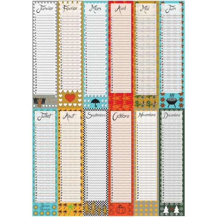 Calendrier Perpetuel Anniversaire Poster Cdiscount Beaux Arts Et Loisirs Creatifs