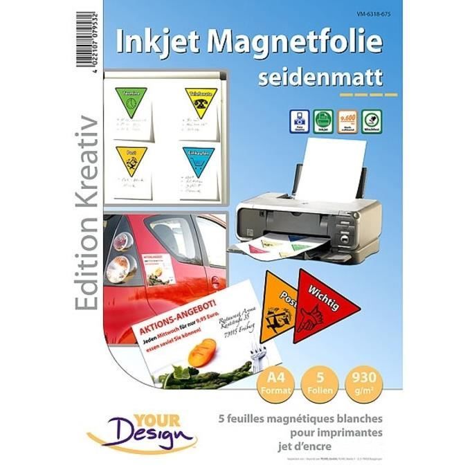 10pcs Feuille Aimantée Autocollante pour Fabrication de Magnet Papier Magnétique Adhésif Souple Format A4 0,8mm dépaisseur| 123-magnet 