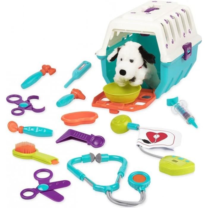 Jouet pour enfant - Clinique vétérinaire - Table d'examen roulante avec  accessoires pour chien en peluche