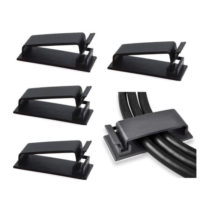 Câble Management - Clips de Câble Adhésifs - Blanc - Pack - Rectangulaire - Intérieur