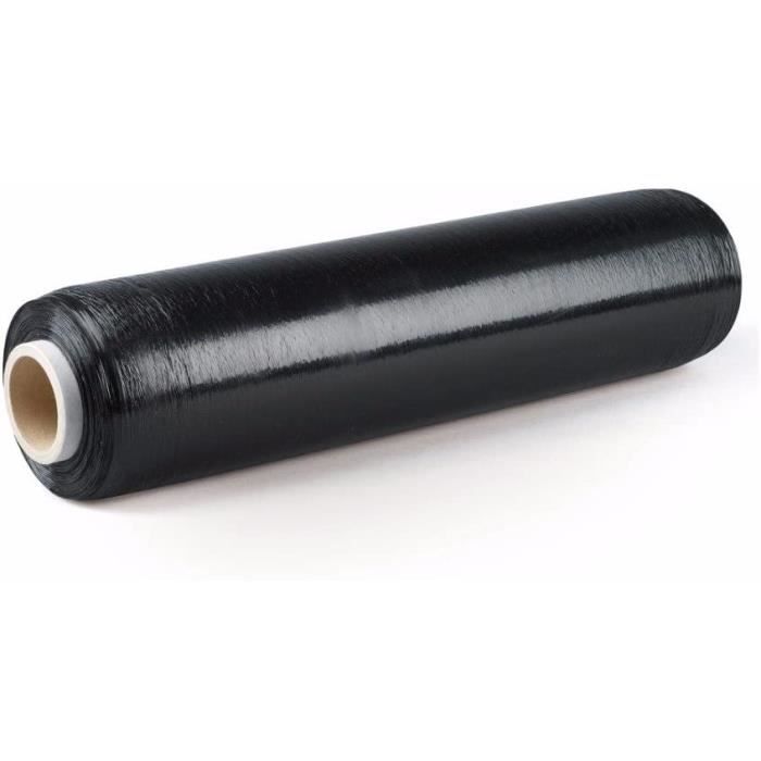 Film étirable noir 450 mm x 270 mètres film protecteur extensible emballage pour déménagement