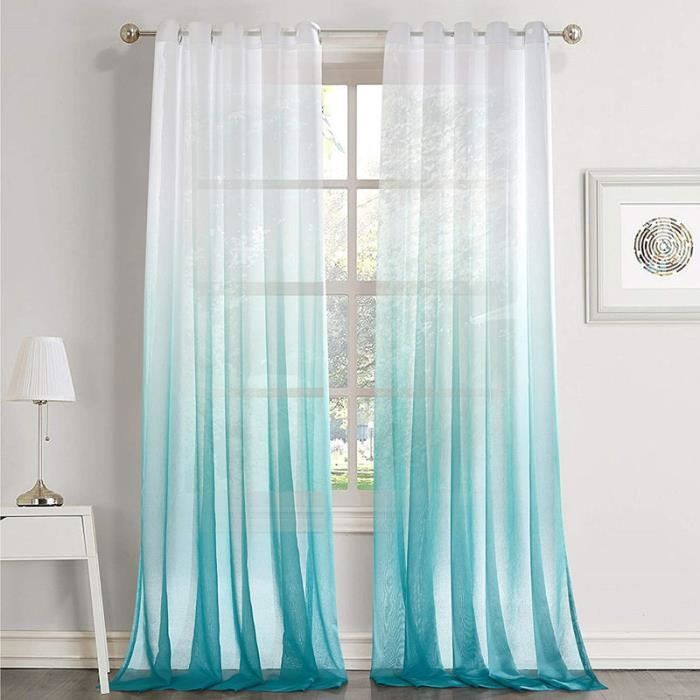 Voilage dégradé - ZGEER - 140x225cm - Œillets - 100% polyester - Intérieur