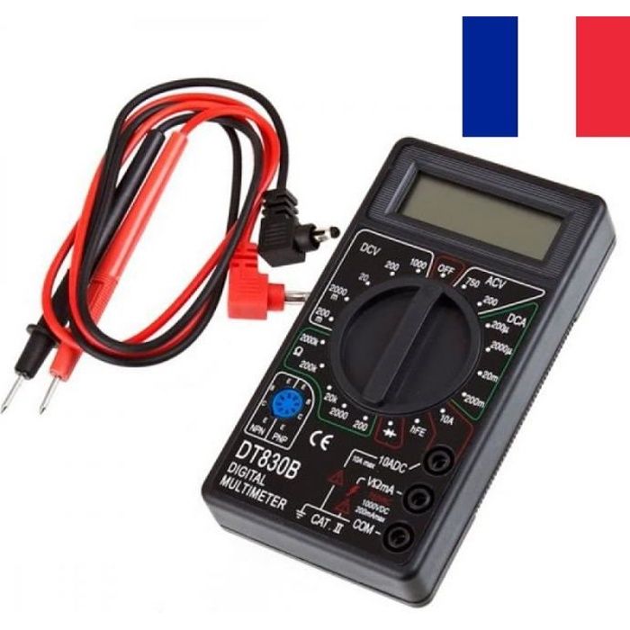 Multimètre voltmètre ampèremètre ohmmètre digital LCD testeur électrique -  Cdiscount Bricolage