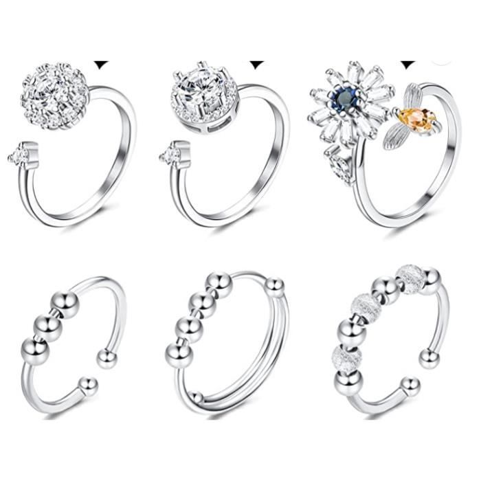 12 Bagues D'Orteils Et Chevilles Ajustables Pour Femme - Argent 925 Et Or - Bijou De Pied Tendances - 3