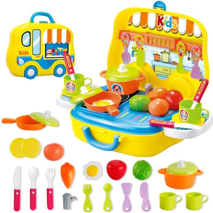 Jeu de Cuisine pour Enfants-Jouet Barbecue eEnfant-Ustensile Cuisine  Enfant-Jeu Dînett-Cadeaux pour Tout-Petits garçons et Filles à partir de 3  Ans