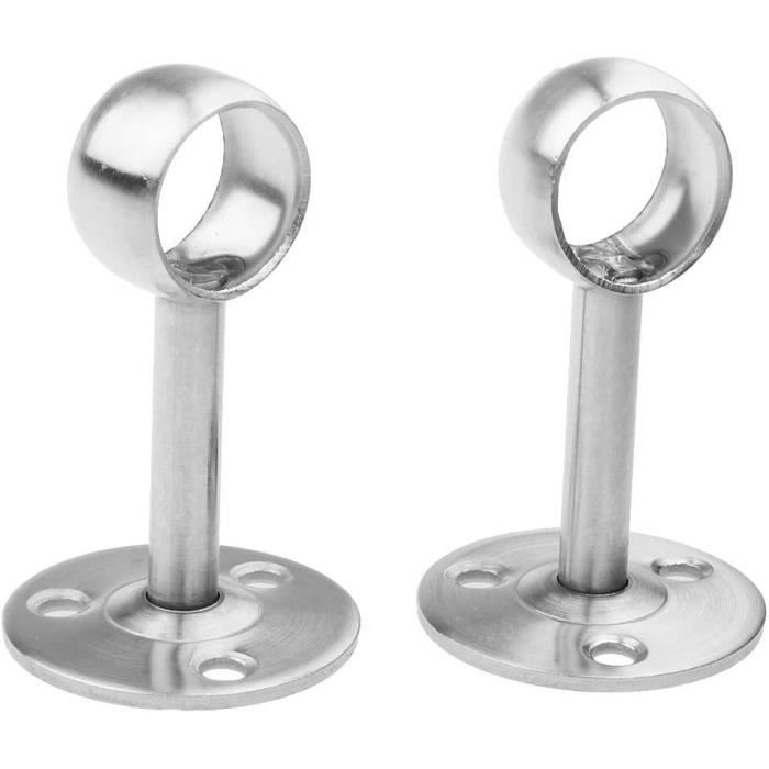 2Pièces Support de Tringle à Rideau, Acier Inoxydable Tringle Penderie Support, pour Montage au Plafond-Argent (19 mm) - Maison