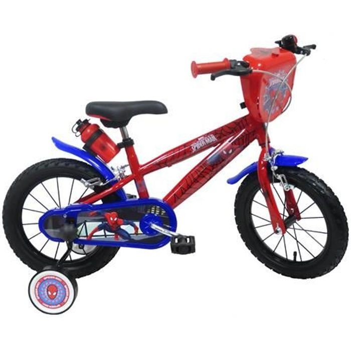 Vélo SPIDERMAN 14 pouces - MARVEL - Cadre surbaissé - Rouge - Enfant