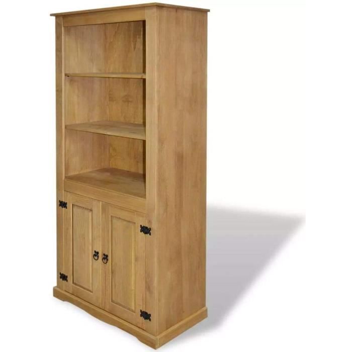 Placard Bibliothèque Pin Mexicain Gamme Corona 80 x 40 x 170 cm[2554]
