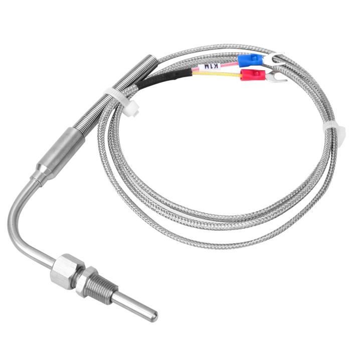 Sonde en acier inoxydable de capteur de température de Thermocouple de filetage de 1/8 NPT dEGT K avec la pointe exposée et le connecteur 1M Sonde en acier inoxydable de capteur de température de Thermocouple de filetage de 1/8 NPT dEGT K avec la pointe exposée et le connecteur 1M