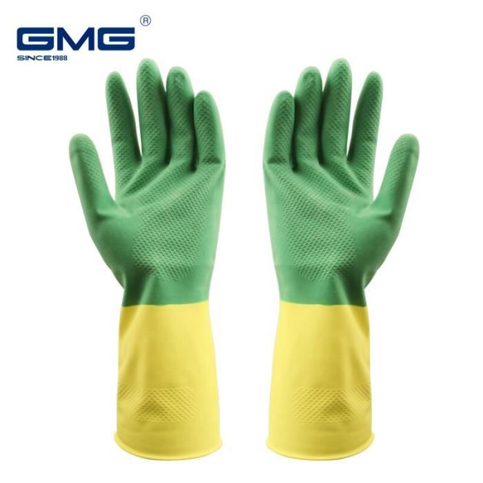 GANT 1 Paire Caoutchouc Gants Unisexe Noir Imperméable Travail Durable Chimique 