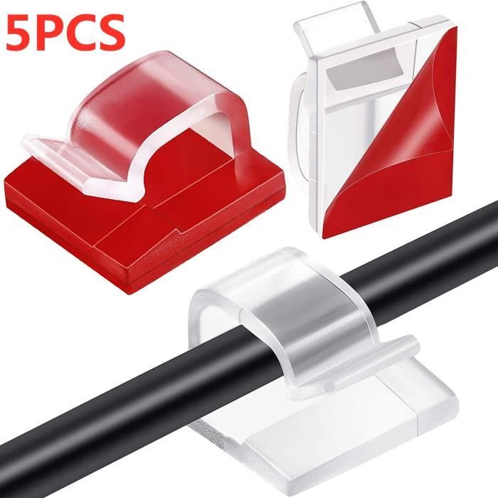 Organisateur De Câbles Adhésif - Lot De 10 (5 Noir + 5 Blanc) - Pour Cuisine, Bureau - Fixation Papillon